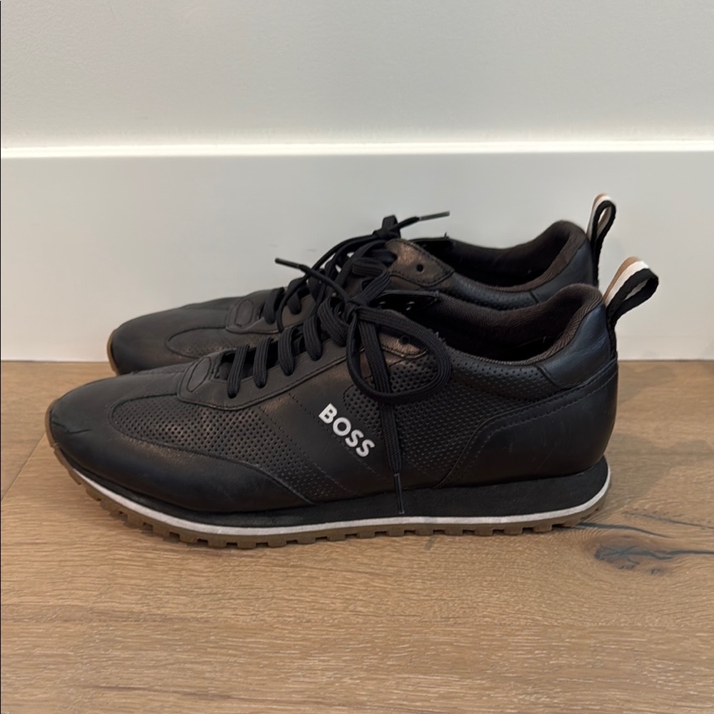 BOSS Men's Black Sneakers, Size 43, US 10